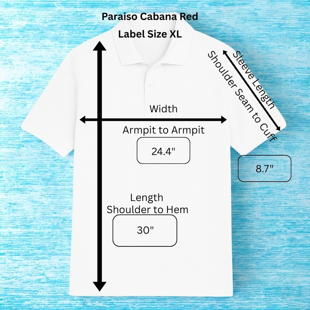 Paraiso Cabana Men's Golf Polo Shirt XL Brick Red Polyester Spandex‎ Stretch - Picture 3 of 11
